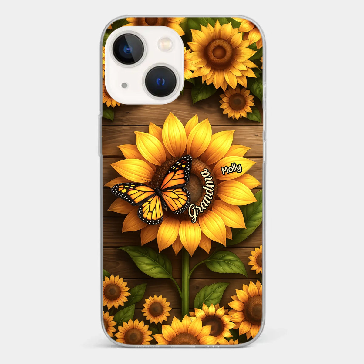 Planted With Love, Blossomed With Grandkids - Family Personalized Custom Clear Phone Case - Mother's Day, Gift For Mom, Grandma