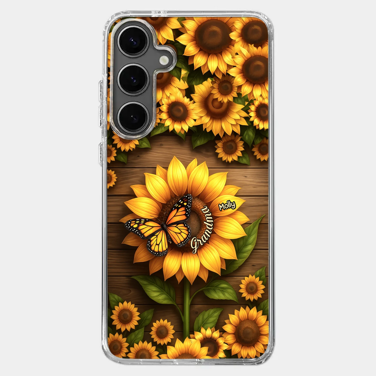 Planted With Love, Blossomed With Grandkids - Family Personalized Custom Clear Phone Case - Mother's Day, Gift For Mom, Grandma