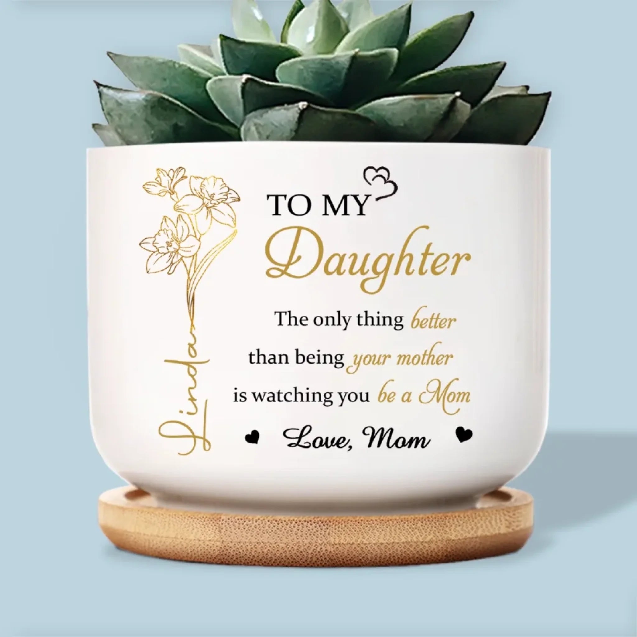 mother's day house plant From My Heart To Yours - Family Personalized Custom Home Decor Ceramic
