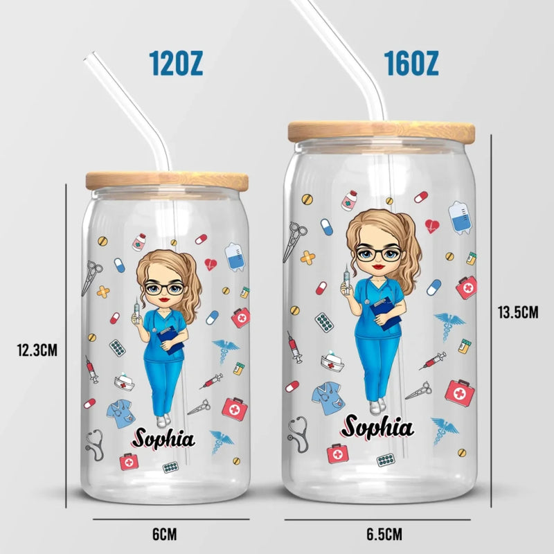 Nursing Isn’t A Job, It’s A Superpower - Nurse Personalized Custom Glass Cup, Iced Coffee Cup - Appreciation, Thank You Gift, Nurse Life, Doctor Life