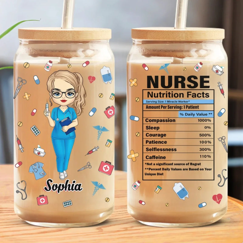 Nursing Isn’t A Job, It’s A Superpower - Nurse Personalized Custom Glass Cup, Iced Coffee Cup - Appreciation, Thank You Gift, Nurse Life, Doctor Life