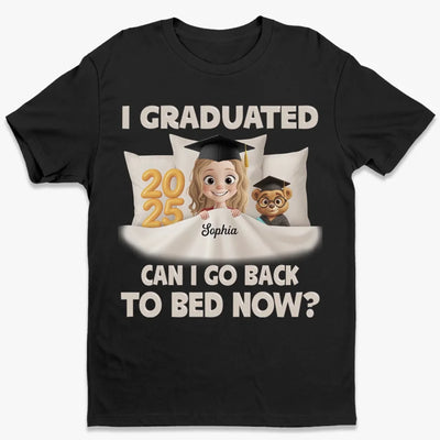 Graduated and Exhausted - Family Personalized Custom Unisex T-shirt, Premium T-shirt, Hoodie - Graduation Gift For Family Members, Siblings, Brothers, Sisters