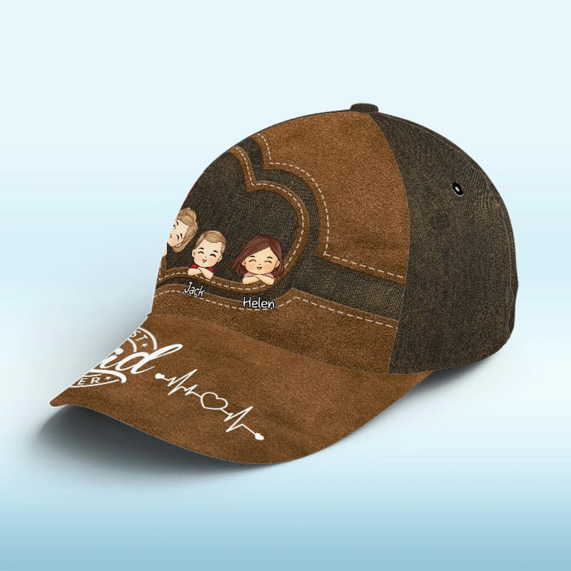 Dad Powered By Hugs, Fueled By Love - Family Personalized Custom Hat, All Over Print Classic Cap - New Arrival, Father's Day, Gift For Dad, Grandpa