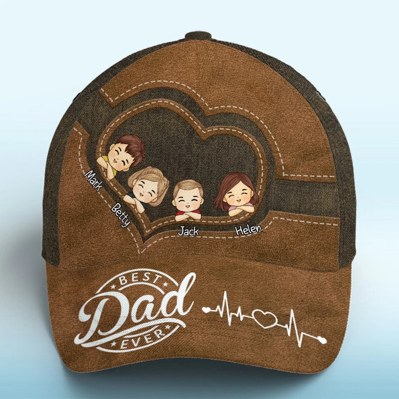 More Than A Title, Dad Is Our Hero - Family Personalized Custom Hat, All Over Print Classic Cap - New Arrival, Father's Day, Gift For Dad, Grandpa