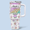 My Heart Belongs To My Furry Babies - Dog Personalized Custom 3D Inflated Effect Printed 40 Oz Stainless Steel Tumbler With Handle - Gift For Pet Owners, Pet Lovers