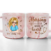 Nursing Is A Work Of Heart - Nurse Personalized Custom Marble Mug - Appreciation, Thank You Gift, Nurse Life, Doctor Life