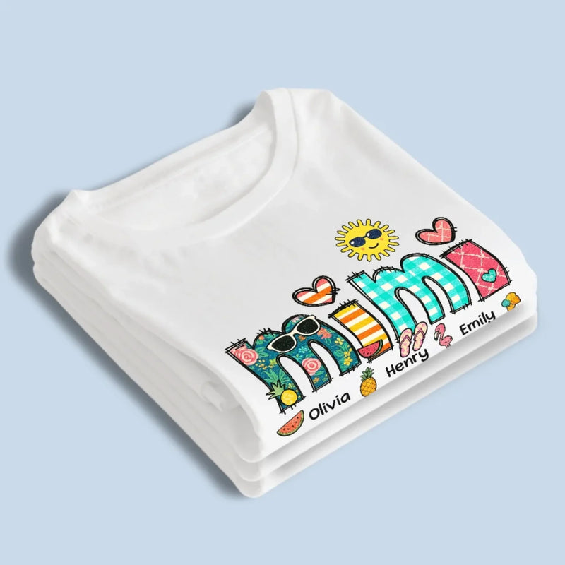 She’s The Ice Cream To Our Summer - Family Personalized Custom Unisex T-shirt, Premium T-shirt, Hoodie - Summer Vacation Gift For Mom, Grandma