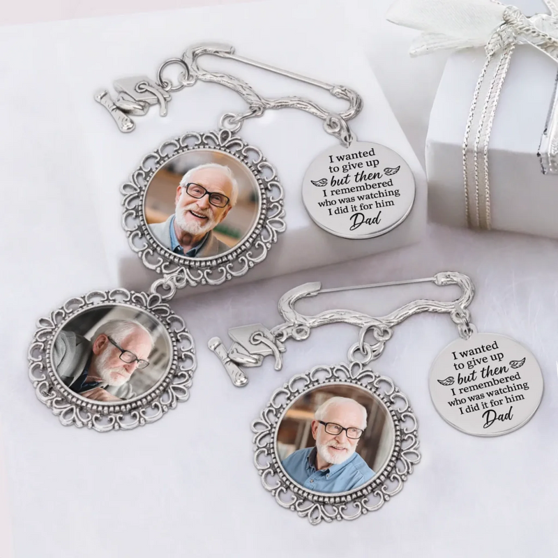 Custom Photo Until We Meet Again - Memorial Personalized Custom Graduation Tassel Pin - Sympathy Gift, Graduation Gift For Family Members, Siblings, Brothers, Sisters