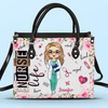 Sweet As Roses, Strong As Steel - Nurse Personalized Custom Leather Handbag - Appreciation, Thank You Gift, Nurse Life, Doctor Life