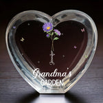 Rooted In Love, Blossomed In Her Heart - Family Personalized Custom 3D Crystal Heart Shaped - Mother's Day, Gift For Grandma, Mom