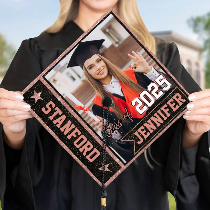 Custom Photo Chase Your Next Adventure - Family Personalized Custom Graduation Cap - Graduation Gift For Family Members, Siblings, Brothers, Sisters