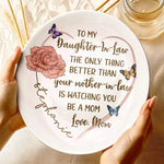My Heart Grows Bigger With You In It - Family Personalized Custom Ceramic Plate - Mother's Day, Gift For Daughter-In-Law, New Moms