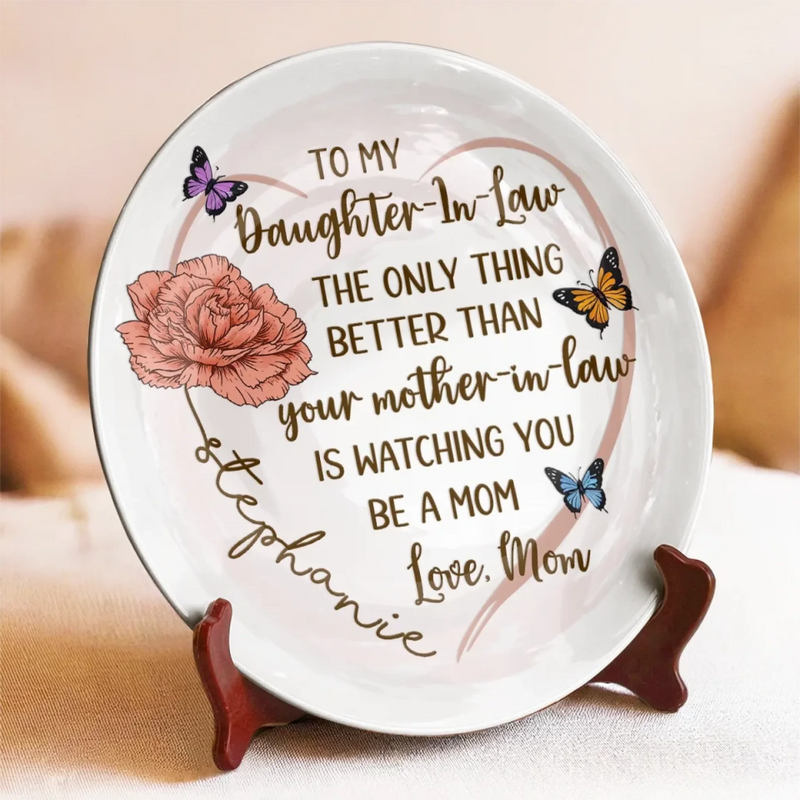 My Heart Grows Bigger With You In It - Family Personalized Custom Ceramic Plate - Mother's Day, Gift For Mom, Daughter