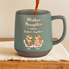 Mom & Daughter Forever Linked Together - Family Personalized Custom Printed Stoneware 12oz Mug - Mother's Day, Gift For Mom, Daughter