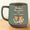 Mom & Daughter Forever Linked Together - Family Personalized Custom Printed Stoneware 12oz Mug - Mother's Day, Gift For Mom, Daughter