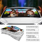 Custom Name Dog Lover Road Trip Gifts - Personalized Auto Sunshade