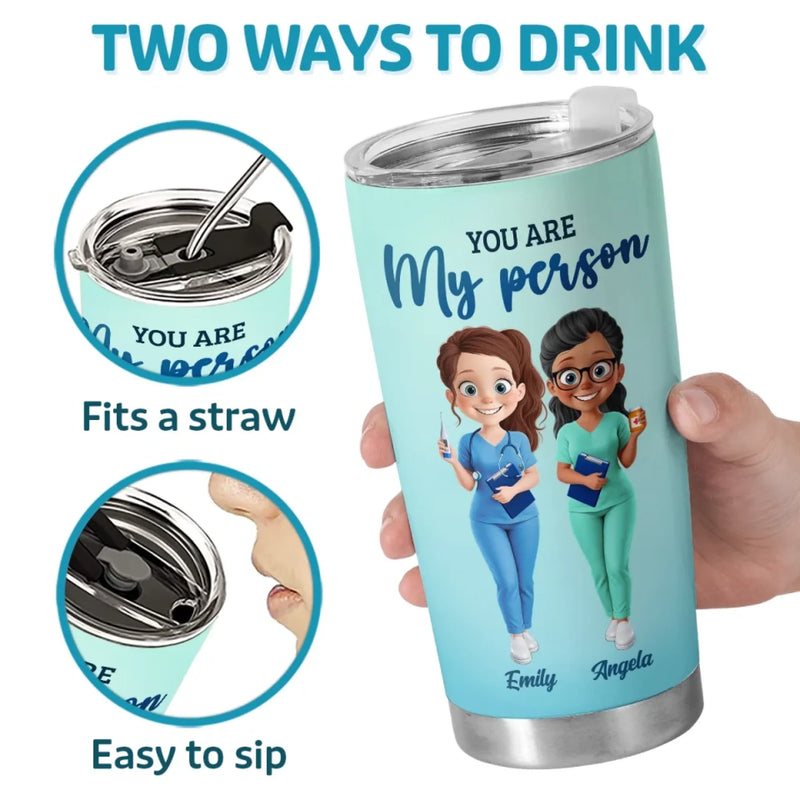 Colleagues By Chance, Friends By Choice - Nurse Personalized Custom Tumbler - Appreciation, Thank You Gift, Nurse Life, Doctor Life