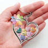 Together in Grandma’s Heart - Family Personalized Custom Shaped Acrylic Keychain - Mother's Day, Gift For Mom, Grandma