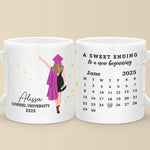 A Sweet Ending To A New Beginning - Family Personalized Custom Mug - Graduation Gift For Family Members, Siblings, Brothers, Sisters