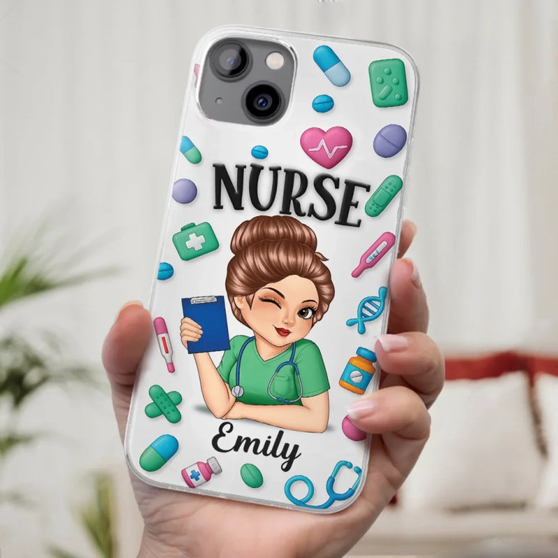 Nurse Life, Best Life - Nurse Personalized Custom 3D Inflated Effect Printed Clear Phone Case - Appreciation, Thank You Gift, Nurse Life, Doctor Life