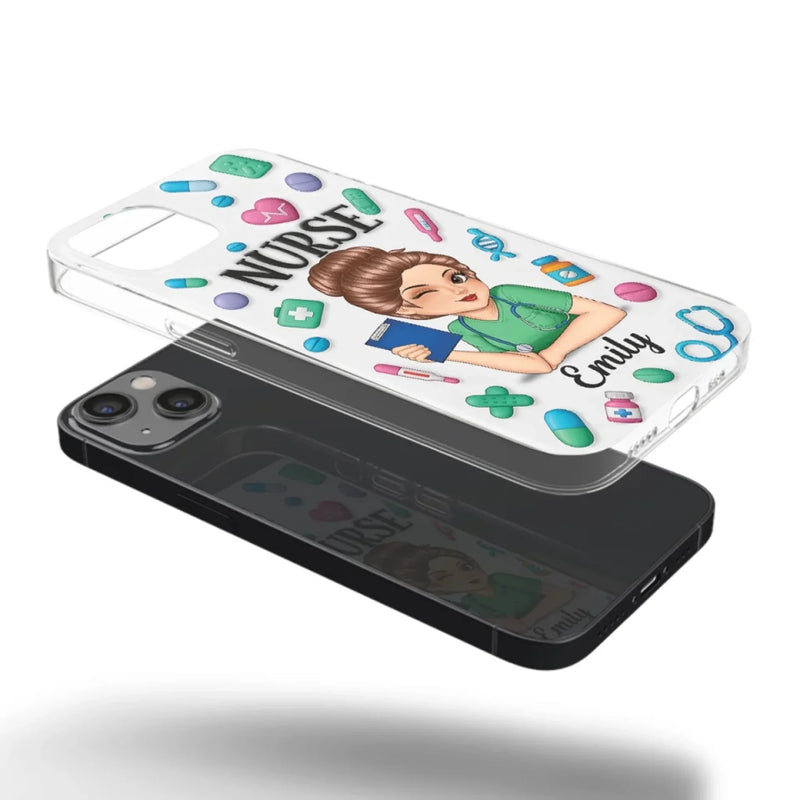Nurse Life, Best Life - Nurse Personalized Custom 3D Inflated Effect Printed Clear Phone Case - Appreciation, Thank You Gift, Nurse Life, Doctor Life