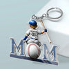 Baseball Life, Mom’s Pride - Family Personalized Custom Shaped Acrylic Keychain - Mother's Day, House Warming Gift For Mom, Sport Lovers, Sport Players