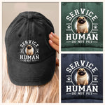 Custom Vintage Washed Denim Baseball Cap - Personalized Birthday Gifts For Dog Lovers, Dad, Mom - Service Human, Do Not Pet