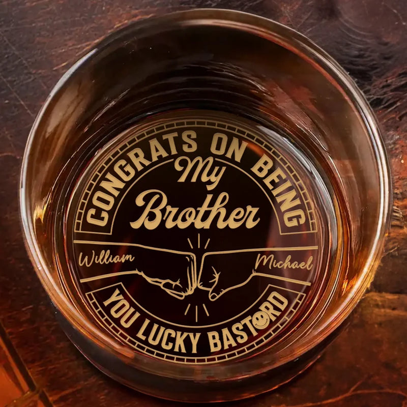 The Best Place To Be Is In The Hands Of Family - Family Personalized Custom Whiskey Glass - New Arrival, Gift For Family Members AMZ