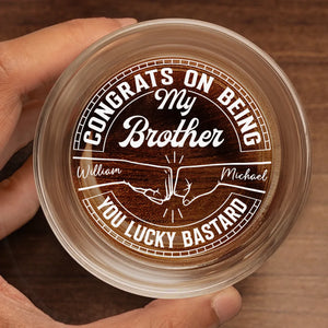 The Best Place To Be Is In The Hands Of Family - Family Personalized Custom Whiskey Glass - New Arrival, Gift For Family Members AMZ