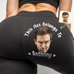 Custom Photo Belongs To Me And Me Only - Personalized Custom Women Leggings - Gift For Wife, Anniversary