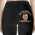 Custom Photo Belongs To Me And Me Only - Personalized Custom Women Leggings - Gift For Wife, Anniversary