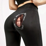 Custom Photo Eyes Up Here - Personalized Custom Women Leggings - Gift For Wife, Anniversary