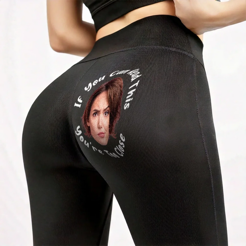 Custom Photo Eyes Up Here - Personalized Custom Women Leggings - Gift For Wife, Anniversary