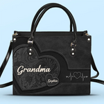 Custom Name Grandma Gifts for Grandmothers - Personalized Leather Handbag