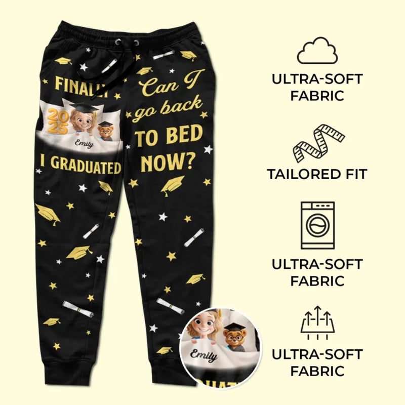 Diploma In Hand, Bedtime Begins - Family Personalized Custom Unisex Sweatpants - Graduation Gift For Family Members, Siblings, Brothers, Sisters