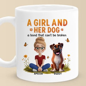 Bound By Love, Connected By Paws - Dog Personalized Custom Mug - Mother's Day, Gift For Pet Owners, Pet Lovers