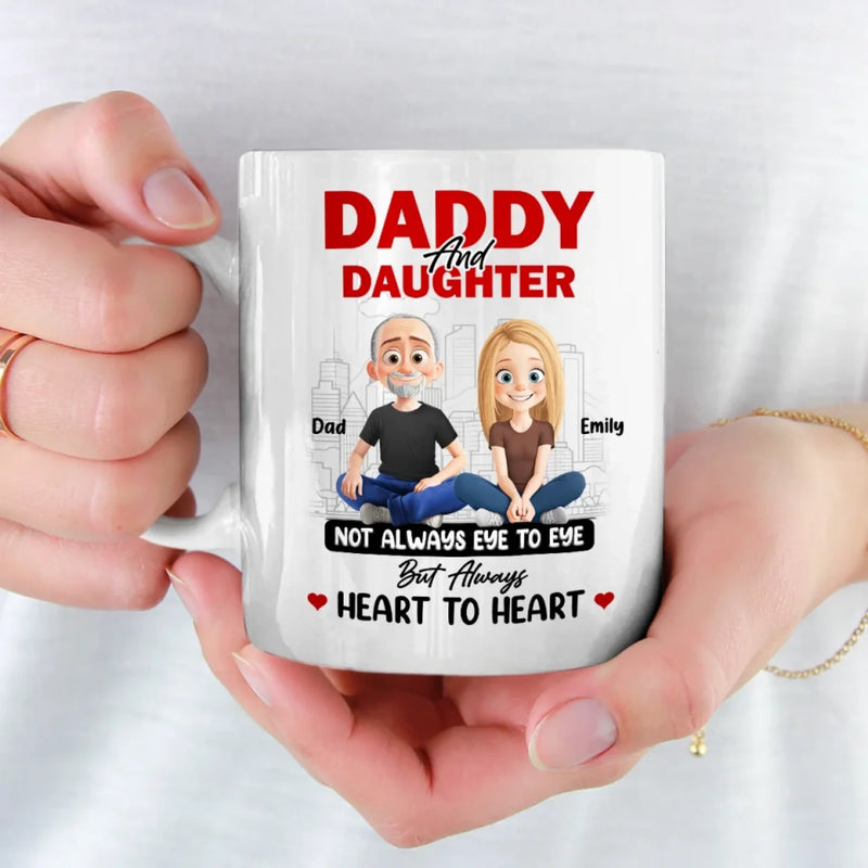 Dad And Daughter, Love You Can Feel - Family Personalized Custom Mug - Father's Day, Gift For Dad, Grandpa