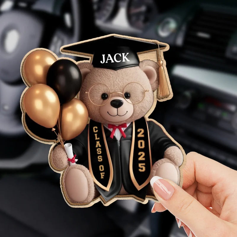 Proudly Graduated And Still Huggable - Family Personalized Custom Car Visor Clip - Graduation Gift For Family Members, Siblings, Brothers, Sisters