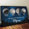 The Moon Glowed Brighter The Day You Became Mom - Family Personalized Custom Horizontal Poster - Mother's Day, Gift For Mom, Grandma