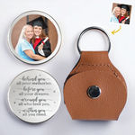 Custom Photo Caps Off To Your Journey - Family Personalized Custom Pocket Hug - Graduation Gift For Mom, Daughter