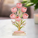Custom Name Tulip Flower Gifts for Mom - Personalized Acrylic Plaque Custom Shape