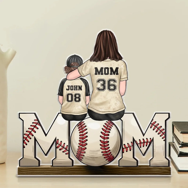 Team Mom, Always In The Game - Family Personalized Custom Acrylic Plaque Custom Shape - Mother's Day, House Warming Gift For Mom, Sport Lovers, Sport Players