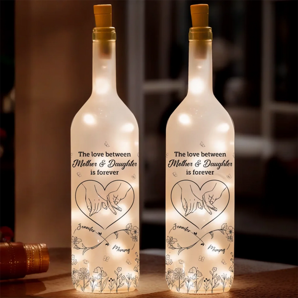 Mother Day Personalized Bottle Lamp, Mother And Daughter