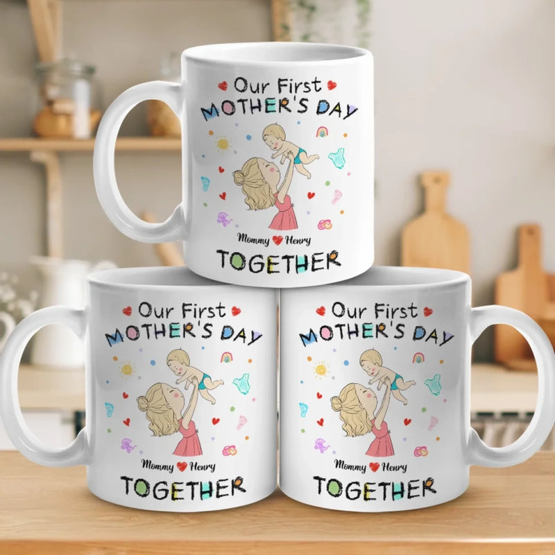 The Beginning Of A Beautiful Bond - Family Personalized Custom Mug - Mother's Day, Baby Shower Gift, Gift For First Mom