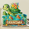 Swimming Through Life With Grandma’s Love - Family Personalized Custom Acrylic Plaque Custom Shape - Mother's Day, Gift For Mom, Grandma