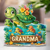 Swimming Through Life With Grandma’s Love - Family Personalized Custom Acrylic Plaque Custom Shape - Mother's Day, Gift For Mom, Grandma