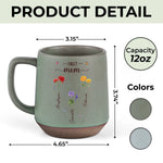 Her Garden Just Keeps Growing - Family Personalized Custom Printed Stoneware 12oz Mug - Mother's Day, Gift For Mom, Grandma
