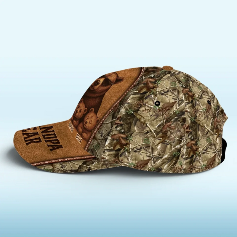 Raised Right By The Strongest Bear - Family Personalized Custom Hat, All Over Print Classic Cap - Father's Day, Gift For Dad, Grandpa