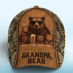 Raised Right By The Strongest Bear - Family Personalized Custom Hat, All Over Print Classic Cap - Father's Day, Gift For Grandpa, Dad
