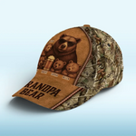 Raised Right By The Strongest Bear - Family Personalized Custom Hat, All Over Print Classic Cap - Father's Day, Gift For Grandpa, Dad